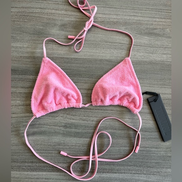 Triangl Pink terry cloth bathing suit top - Picture 1 of 2